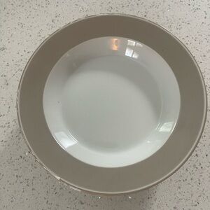 Elegant Beige and White Ceramic Bowl